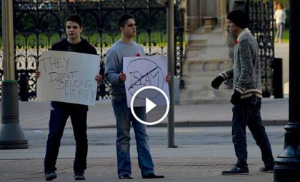 social experiment on anti islamic campaign people reaction ottawa