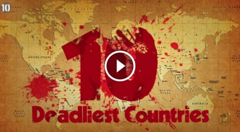 top 10 deadliest countries in the world - India, USA, Russia, Columbia
