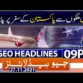 Geo Headlines 09 PM | Corona: Ban on travel to Pakistan from African countries | 27th November 2021