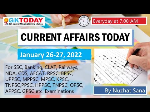 26-27 January 2022 | Current Affairs in English by GK Today | Current Affairs Today in English-2022
