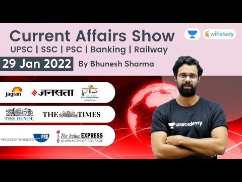 Current Affairs Show | 29 Jan 2022 | Daily Current Affairs 2022 | Current Affairs by Bhunesh Sir