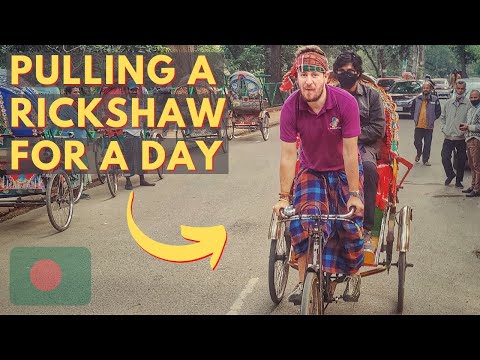 I became a RICKSHAW DRIVER in Dhaka, Bangladesh 🇧🇩 ইউরোপিয়ান একদিনের জন্য রিকশাচালক হয়ে যায়