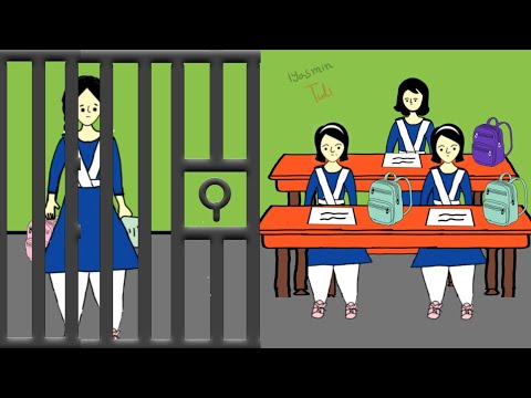 school যখন আমার জেলখানা 😡😒 | Bangla funny cartoon | Cartoon animation video | flipaclip animation |