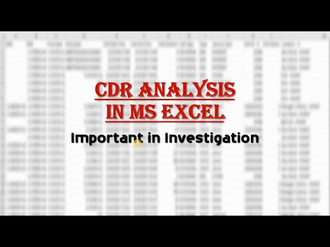 Call Data Record | CDR | Analysis with MS Excel | Investigation with Technology