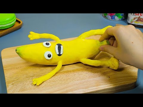 BANANA Animation | Make Perfect Baked Banana Cake – Stop Motion Cooking & Cooking ASMR Funny Video