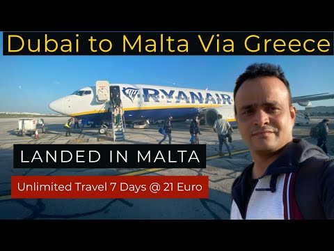 Dubai to Malta Via Greece | Experience to Travel with Budget Airlines | Malta Airports to City | P2