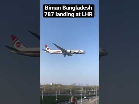 Biman Bangladesh Boeing 787 landing at Heathrow #planespotting #aviation #pilot #bangladesh