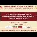 7th Edition of Symbiosis Law School Pune – International Criminal Trial Advocacy Competition, 2022
