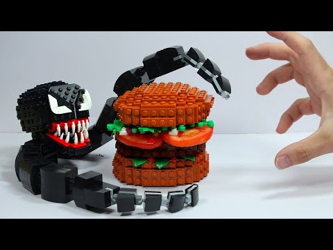 LEGO Burger For Venom GIRL : Stop Motion Cooking & ASMR Funny Videos