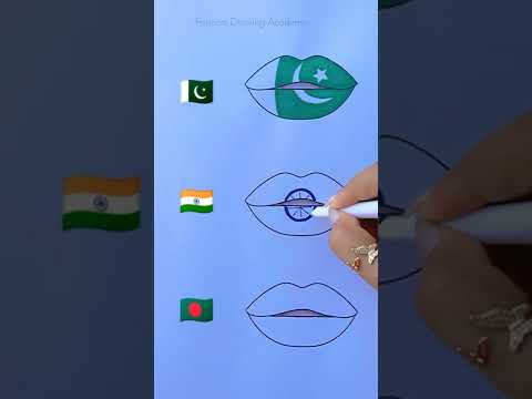 Lips Painting || Pakistan + India + Bangladesh #CreativeArt #Satisfying