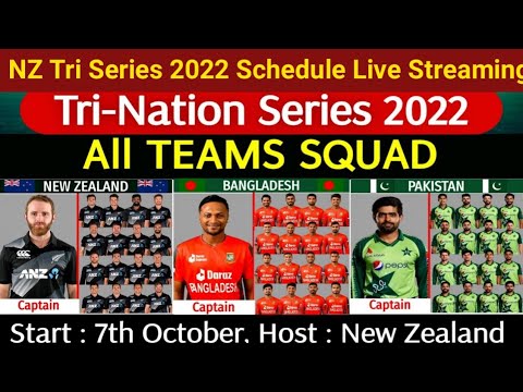 NZ Tri Series 2022 Schedule Squad Live Streaming | Pakistan Bangladesh New Zealand Tri Series Squads