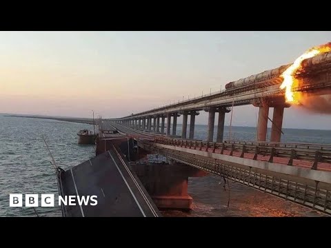 Crimea bridge partly reopens after huge explosion, Russia says – BBC News