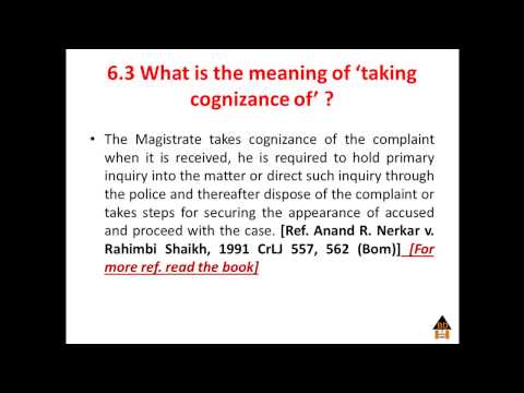 What is the meaning of ‘taking cognizance… (Criminal Law of Bangladesh Vol 1)