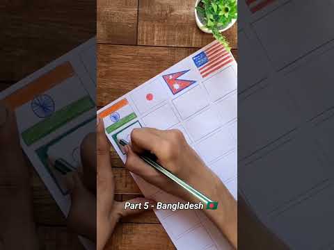 All countries flag drawing series part 5 | BANGLADESH | #shorts #flag #bangladesh