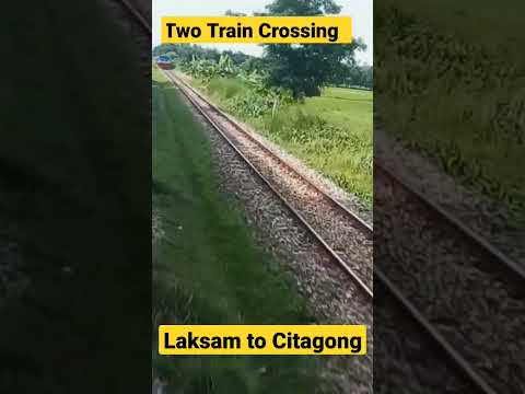 Two train 🚂 Crossing Laksam to Chittagong ! #shorts #travel #bangladesh