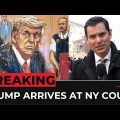 Former US president Donald Trump arrives at Manhattan court