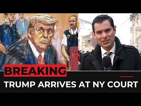 Former US president Donald Trump arrives at Manhattan court