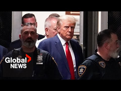 Trump arrives at New York courthouse to face criminal charges as rallies gather