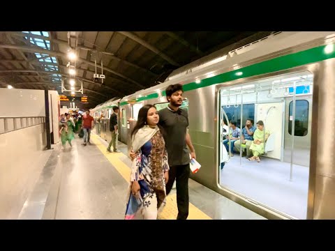 EVENING Time DHAKA Metro Rail Train Journey – 🇧🇩 BANGLADESH