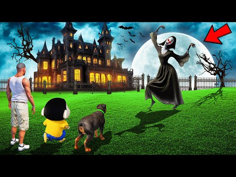 SHINCHAN AND FRANKLIN FOUND SERBIAN DANCING LADY BHOOT | GHOST & BHOOT BANGLA HAUNTED HOUSE IN GTA 5