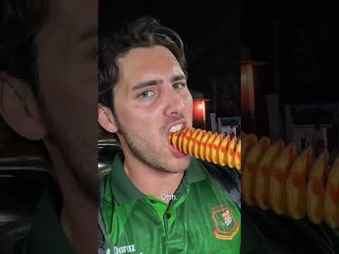 Luke Damant eats $0.20 Potato Swirl in Bangladesh 🇧🇩 #shorts