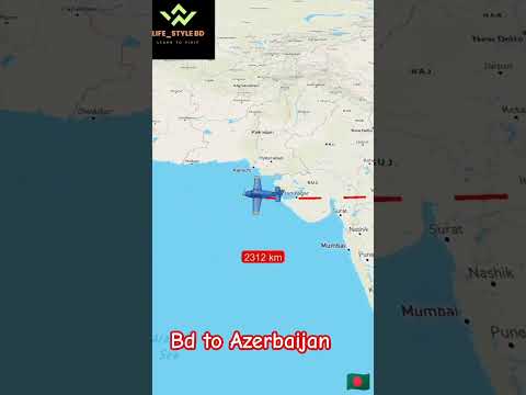 Bangladesh to azerbaijan. #flight #map #airplane #travel #car #travelmap