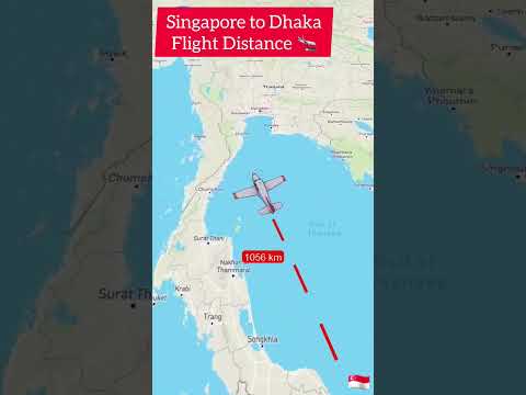 Singapore to Bangladesh Flight Travel Distance #travel #shorts #shortvideo #tiktok