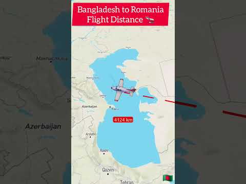 Bangladesh to Romania Flight Travel Distance #flighttravel #travel #shorts #romania #tiktok