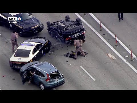 Car crashes during chase on I-95