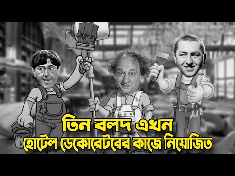 Three Stooges Employed as Hotel Decorators | Bangla Funny Dubbing | Bangla Funny Video | Khamoka tv