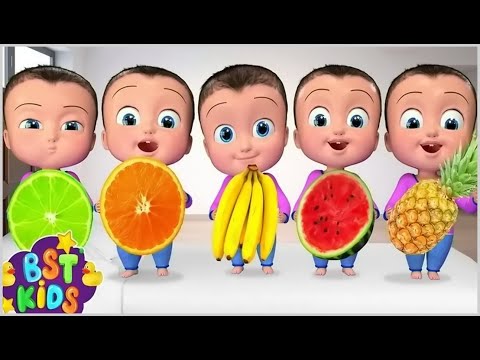 Learn Fruits names with Johnny and friends – BillionSurpriseToys Nursery Rhymes, Kids Songs