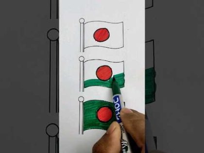Bangladesh 🇧🇩 flag drawing video | amar sonar Bangla song #shorts #art #artist #bangladesh #flage
